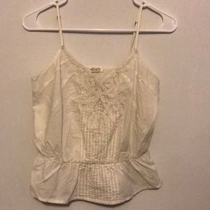 forever twentyone boutique beaded white tank top